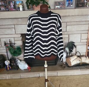 Black and White Striped Sweater